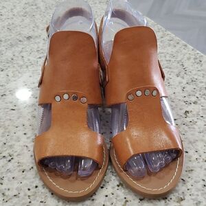 Barbara Barbieri Cognac Leather Heels Sz 6